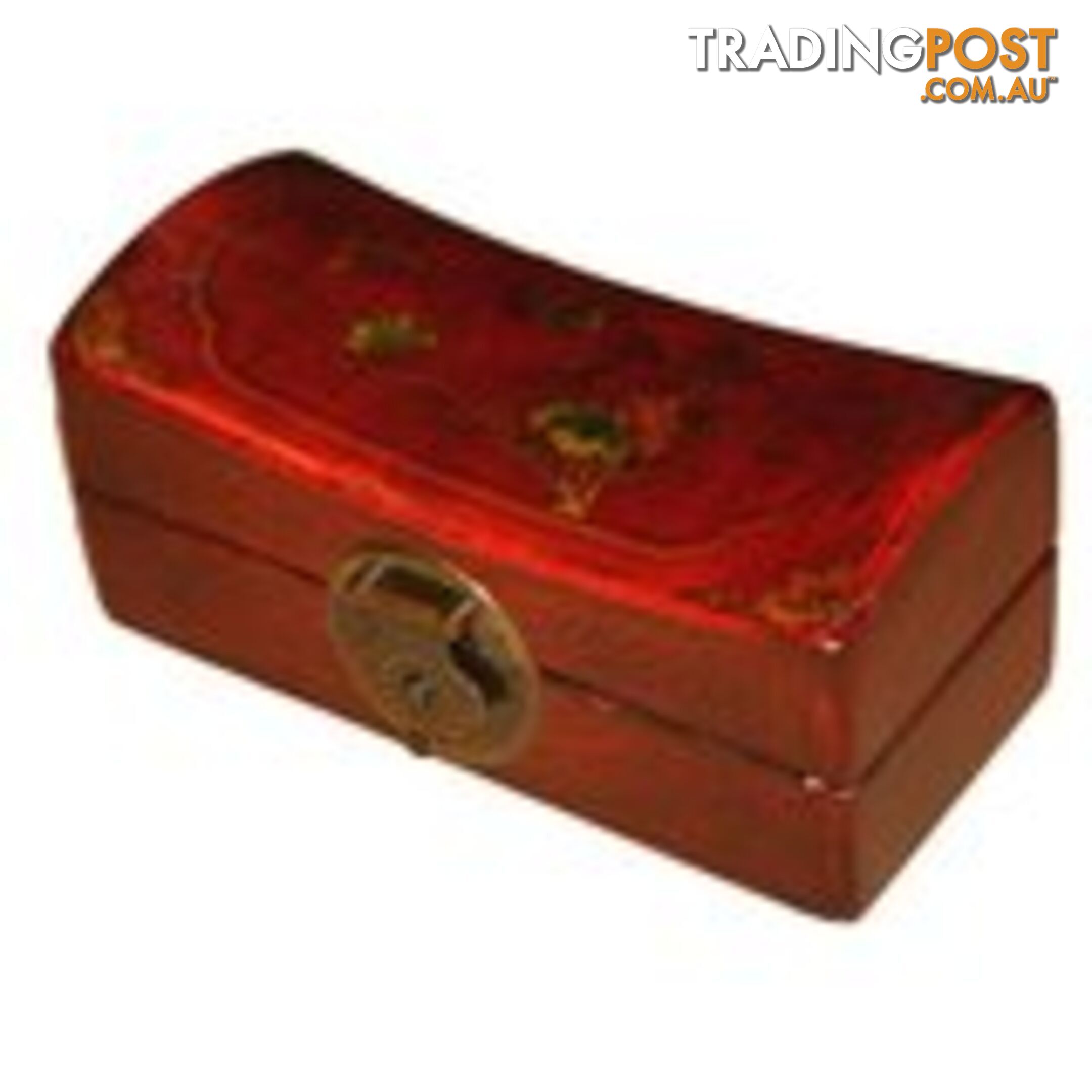 Red Painted Flora Chinese Jewellery Box