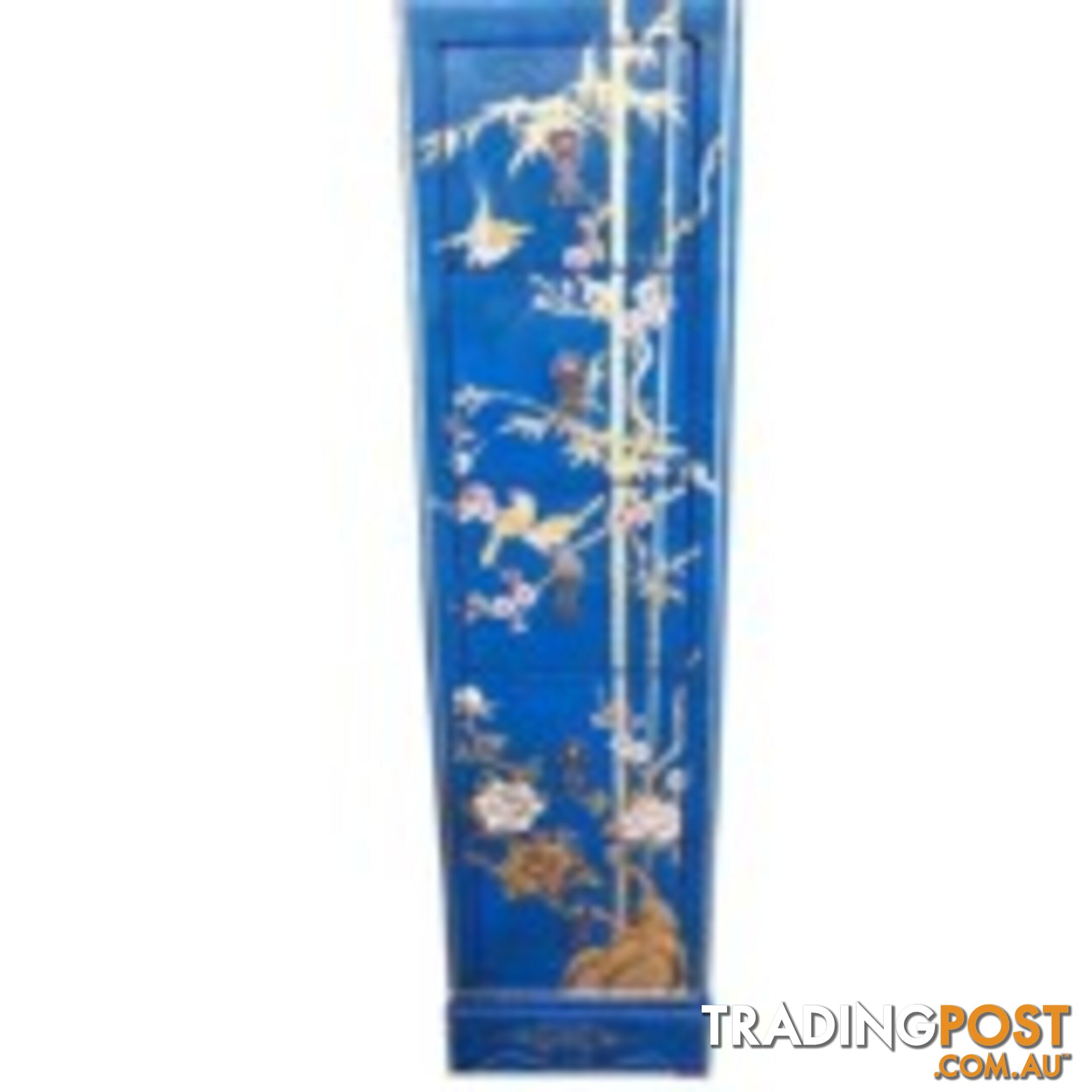 Blue Flora Painted Chinese Chest of Drawer CD/DVD Tower