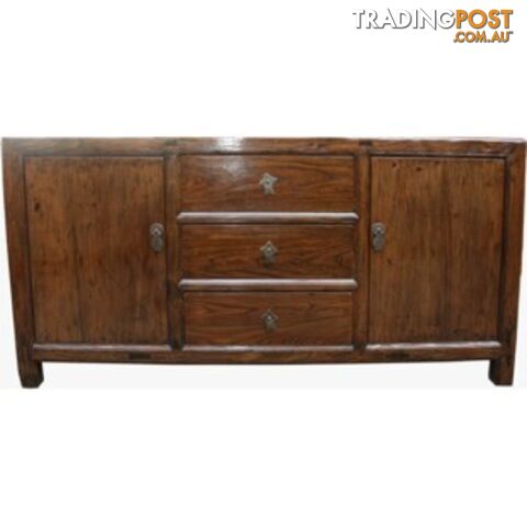 Chinese Antique Natural Elmwood Sideboard