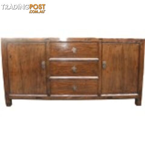 Chinese Antique Natural Elmwood Sideboard