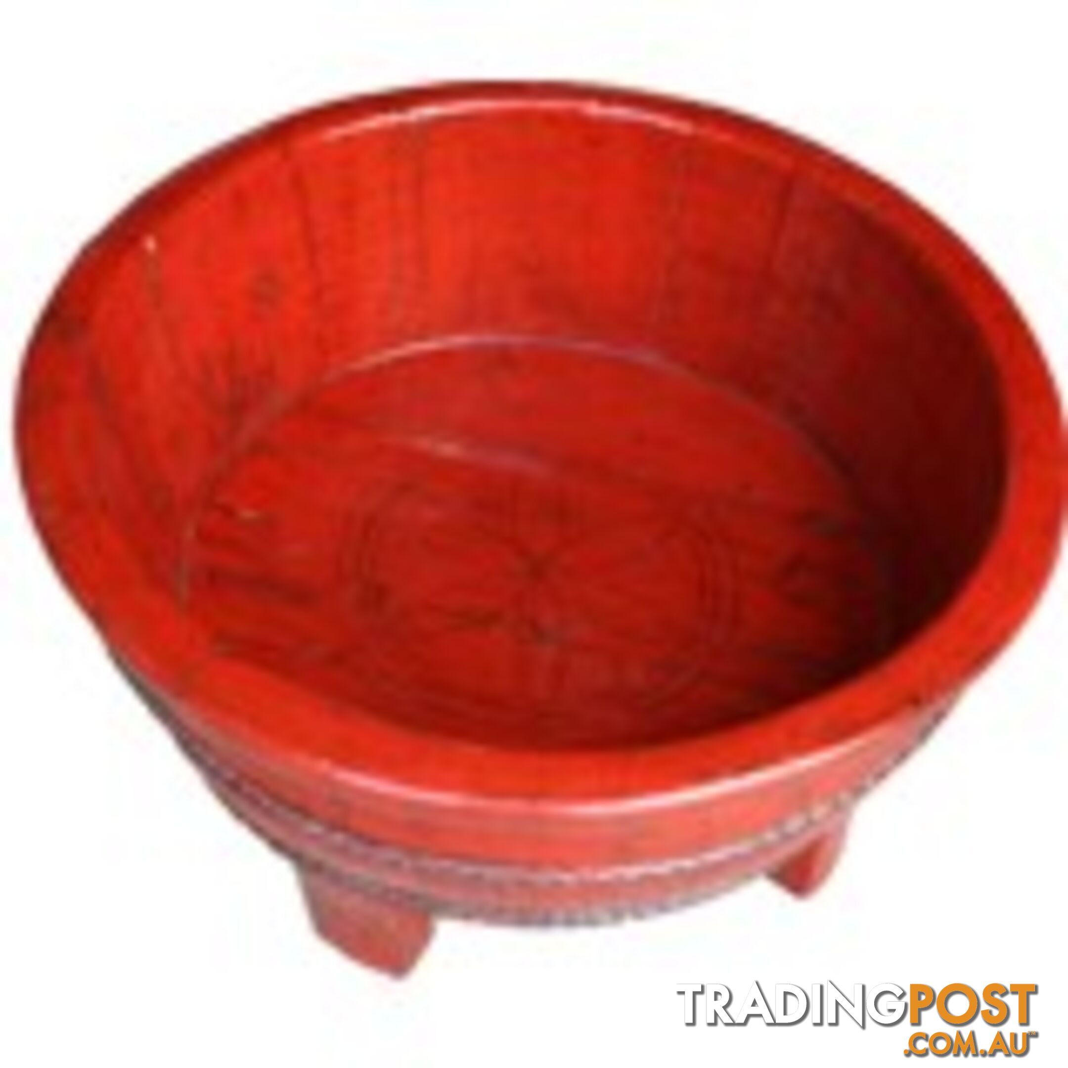 Red Chinese Wood Basin with Stand