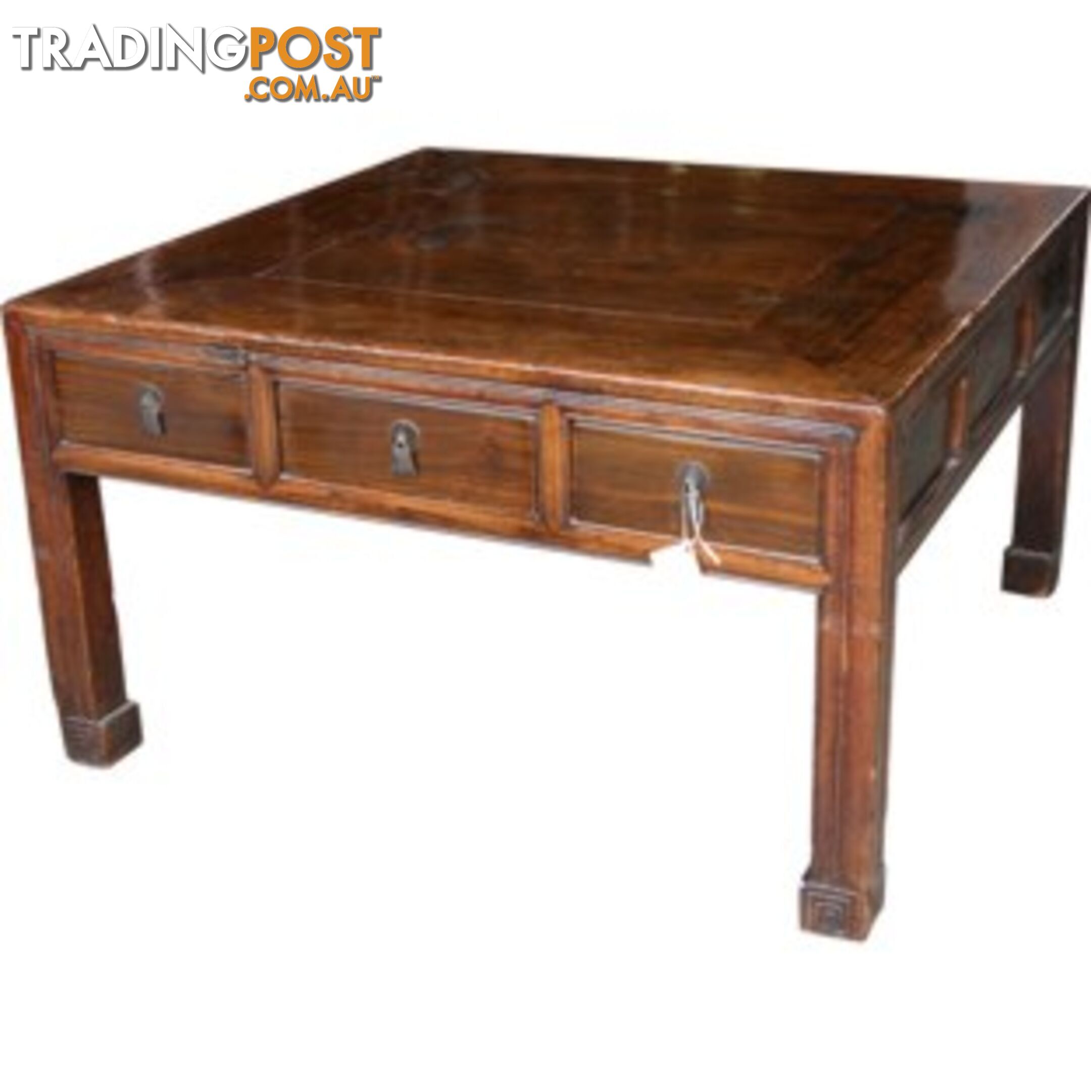 Chinese Country Style Coffee Table with Drawers