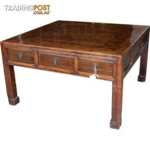 Chinese Country Style Coffee Table with Drawers