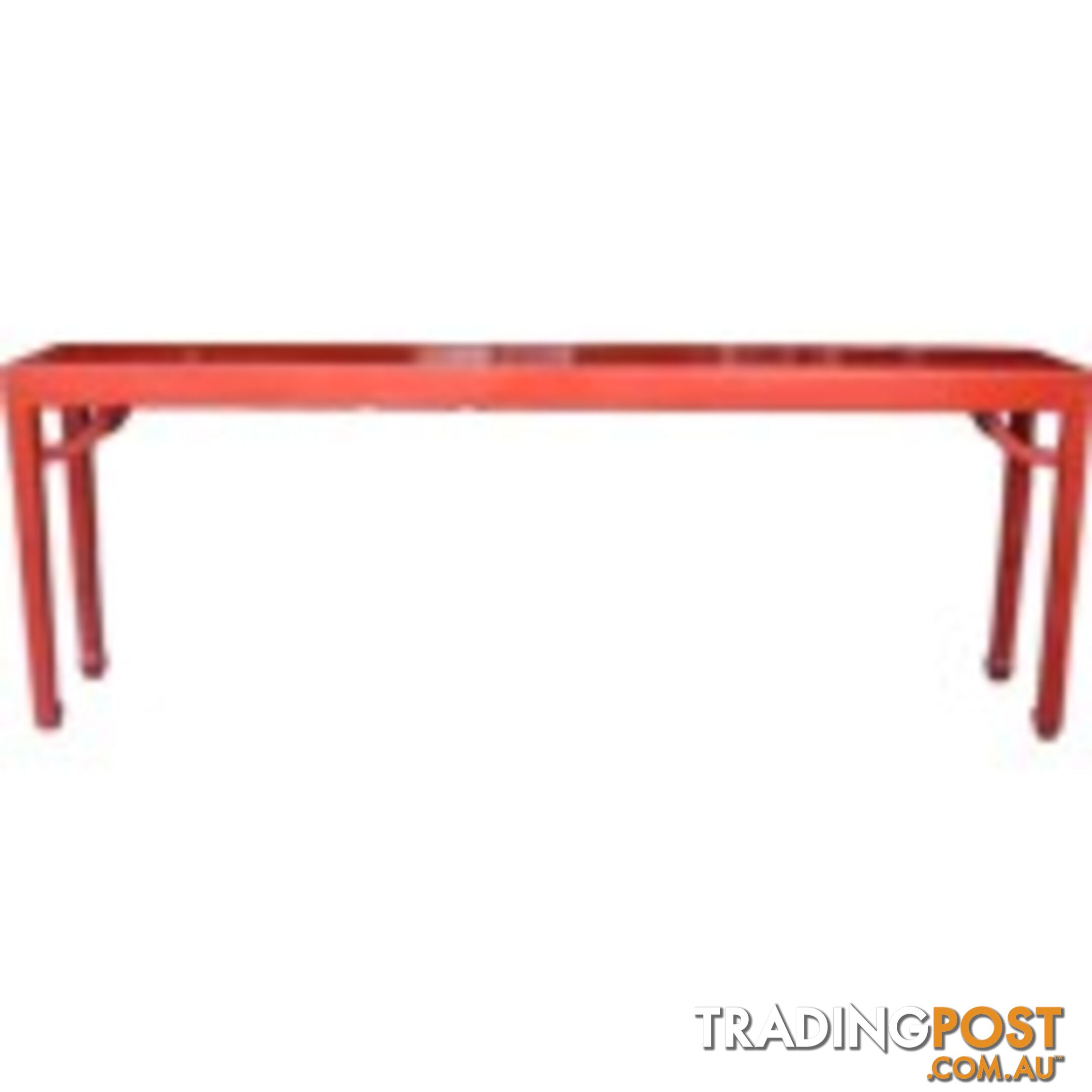 Original Red Chinese Console Table with Corner Legs