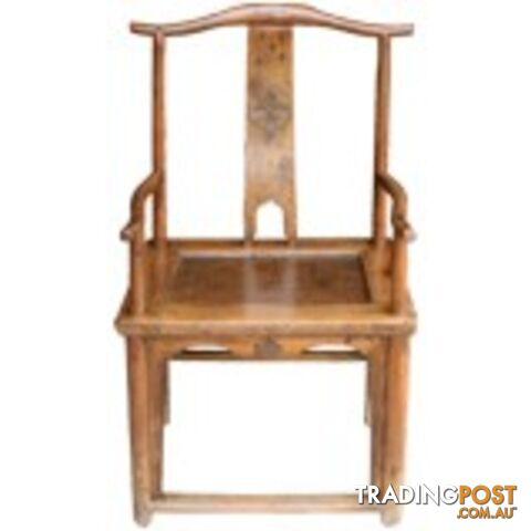 Chinese Brown Carved Armchair