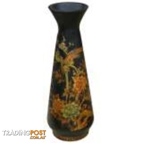 Black Painted Chinese Wood Decoration Vase