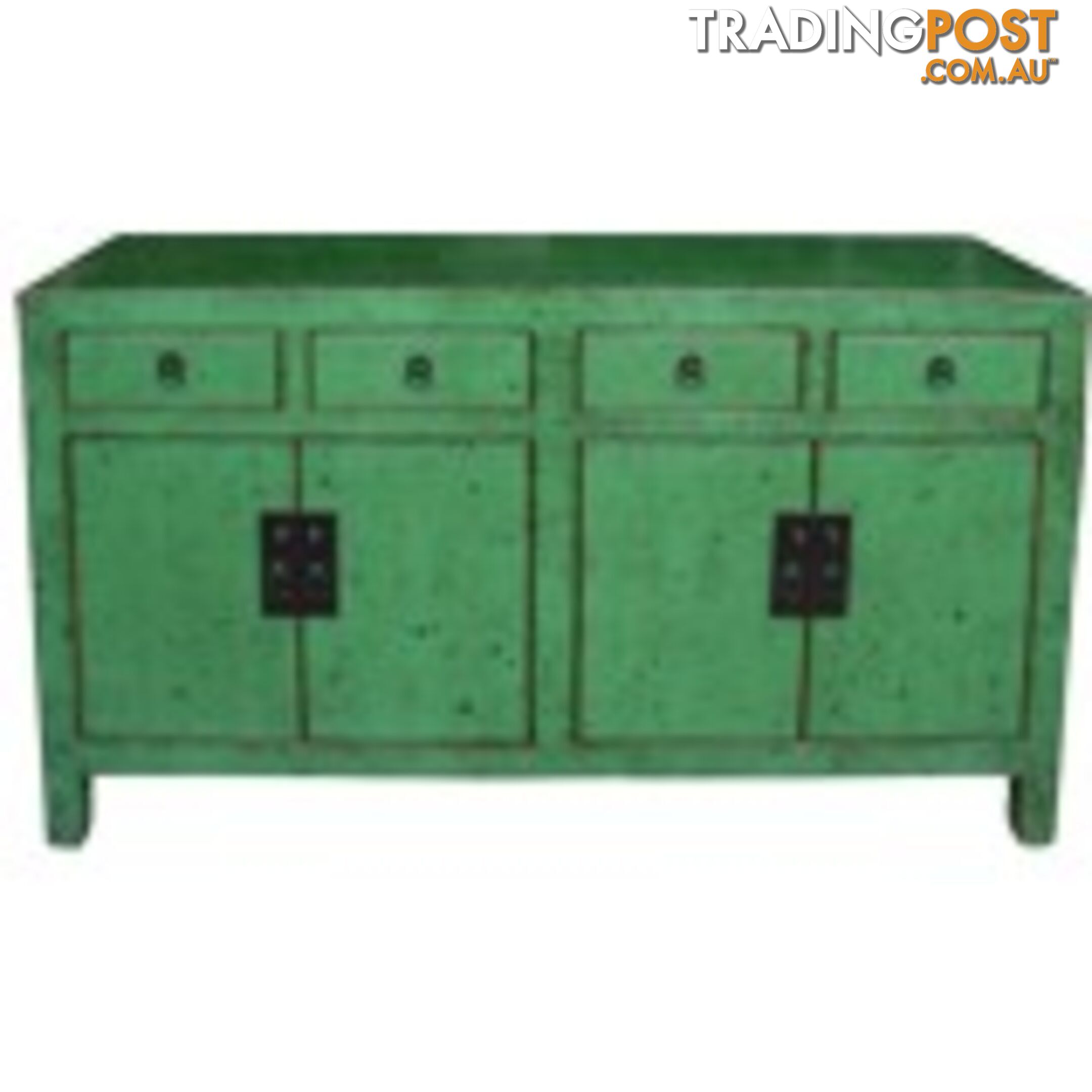 Green Lacquered Wood Sideboard Buffet