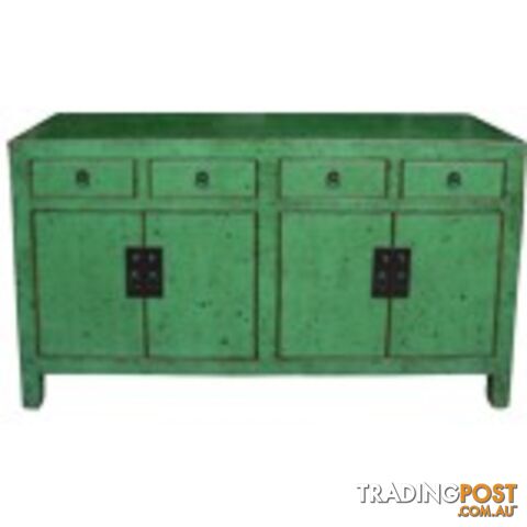 Green Lacquered Wood Sideboard Buffet