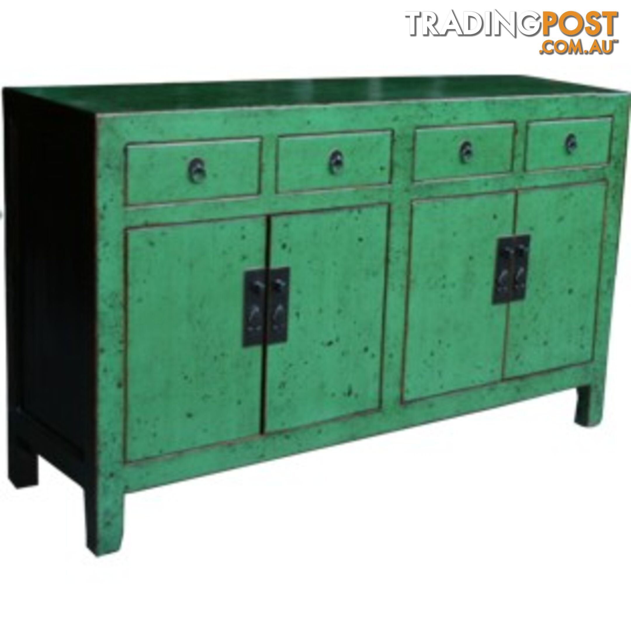 Green Lacquered Wood Sideboard Buffet