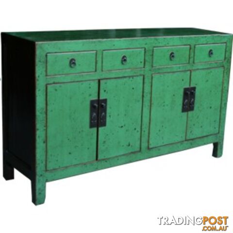 Green Lacquered Wood Sideboard Buffet