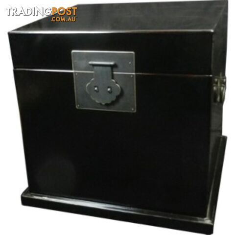 Black Lacquered Cube Chest