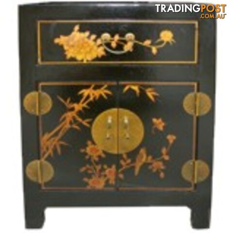 Hand Made Black Painted Chinese Bedside Table