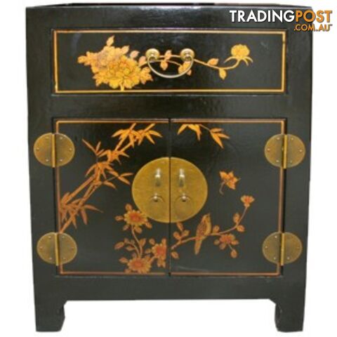 Hand Made Black Painted Chinese Bedside Table