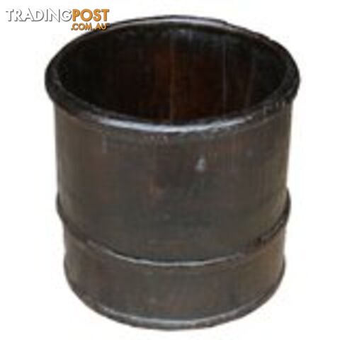 Antique Chinese Brown Rice Bucket