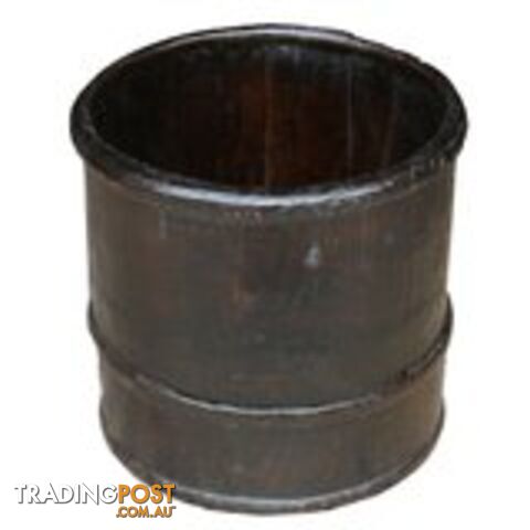 Antique Chinese Brown Rice Bucket