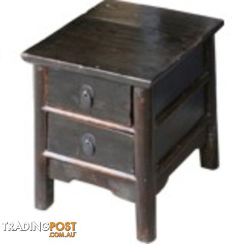 Chinese Antique Wood Stool with Drawer/Side Table