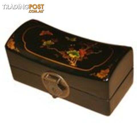 Black Painted Flora Chinese Jewellery Box