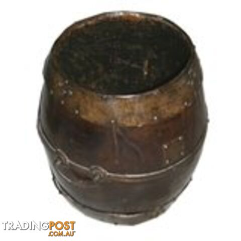 Chinese Antique Brown Wood Water Barrel