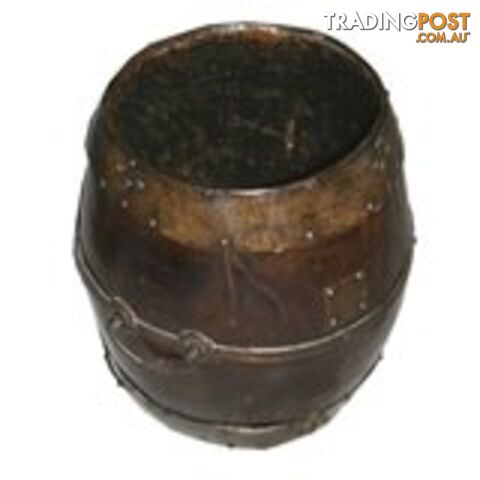 Chinese Antique Brown Wood Water Barrel