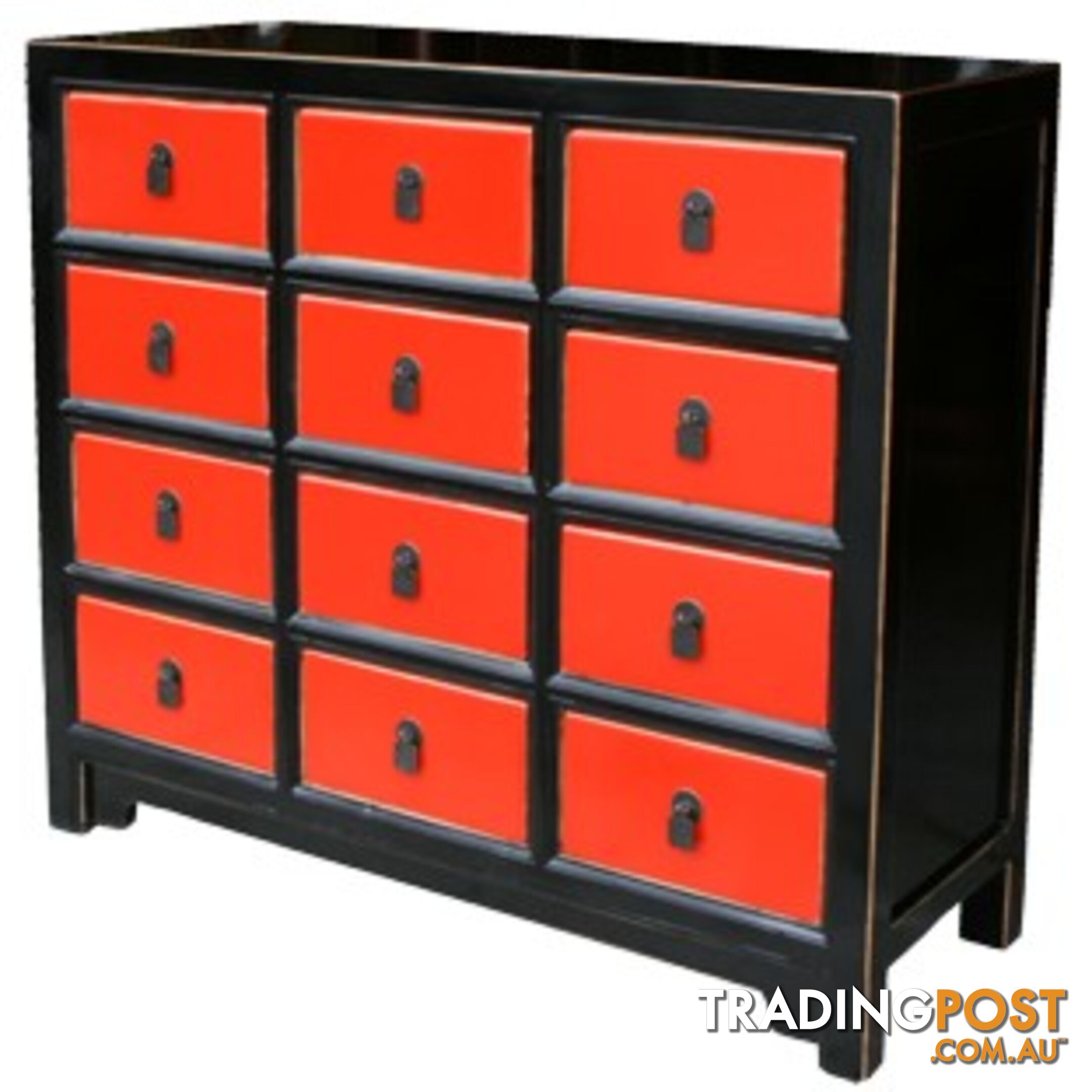 Black and Red Chest of Drawers