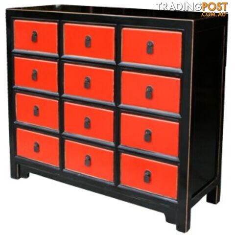 Black and Red Chest of Drawers