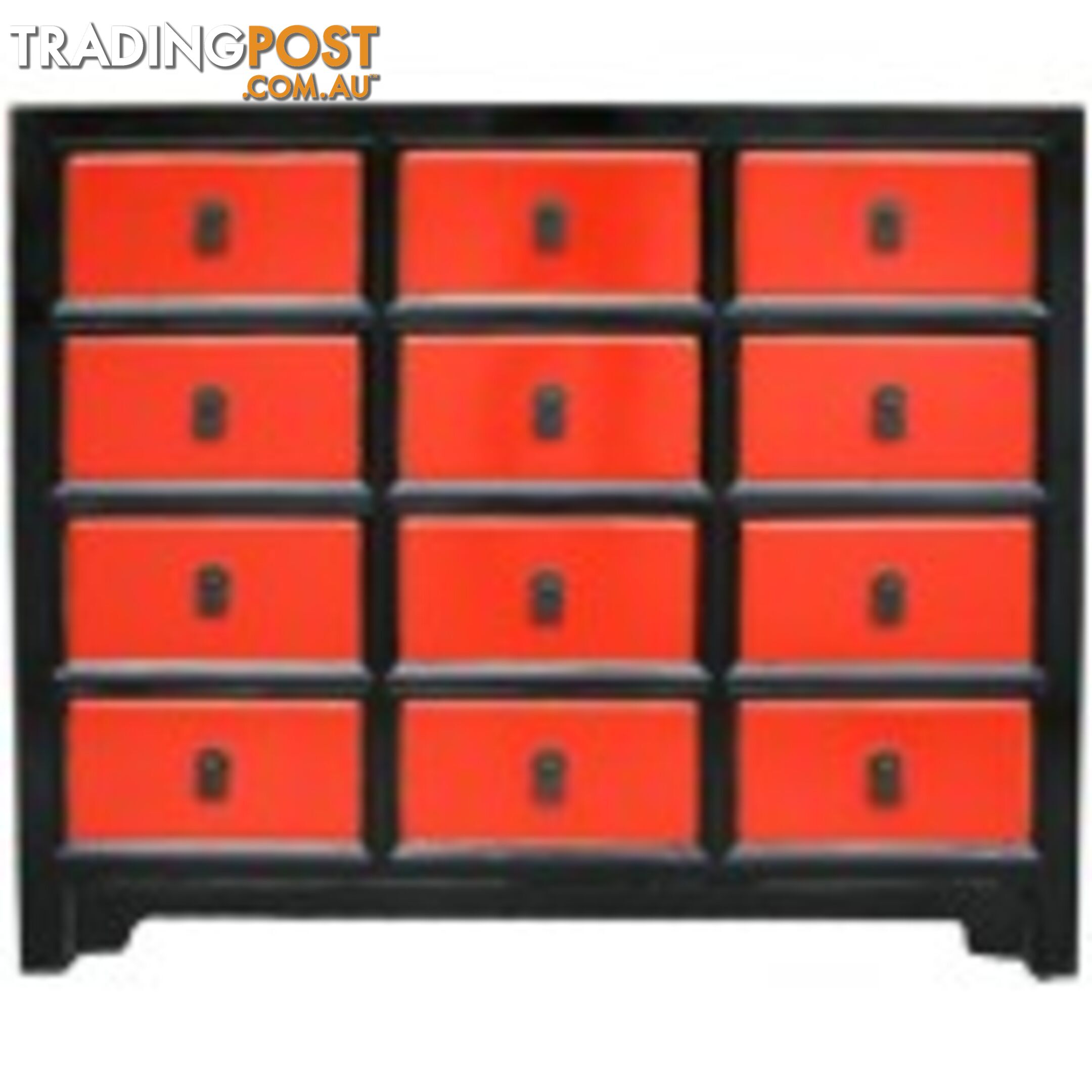 Black and Red Chest of Drawers