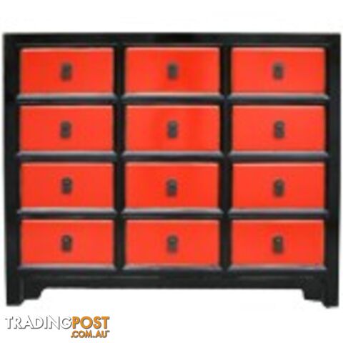 Black and Red Chest of Drawers