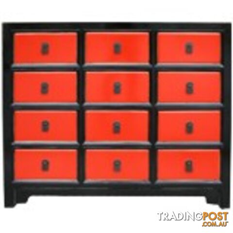 Black and Red Chest of Drawers