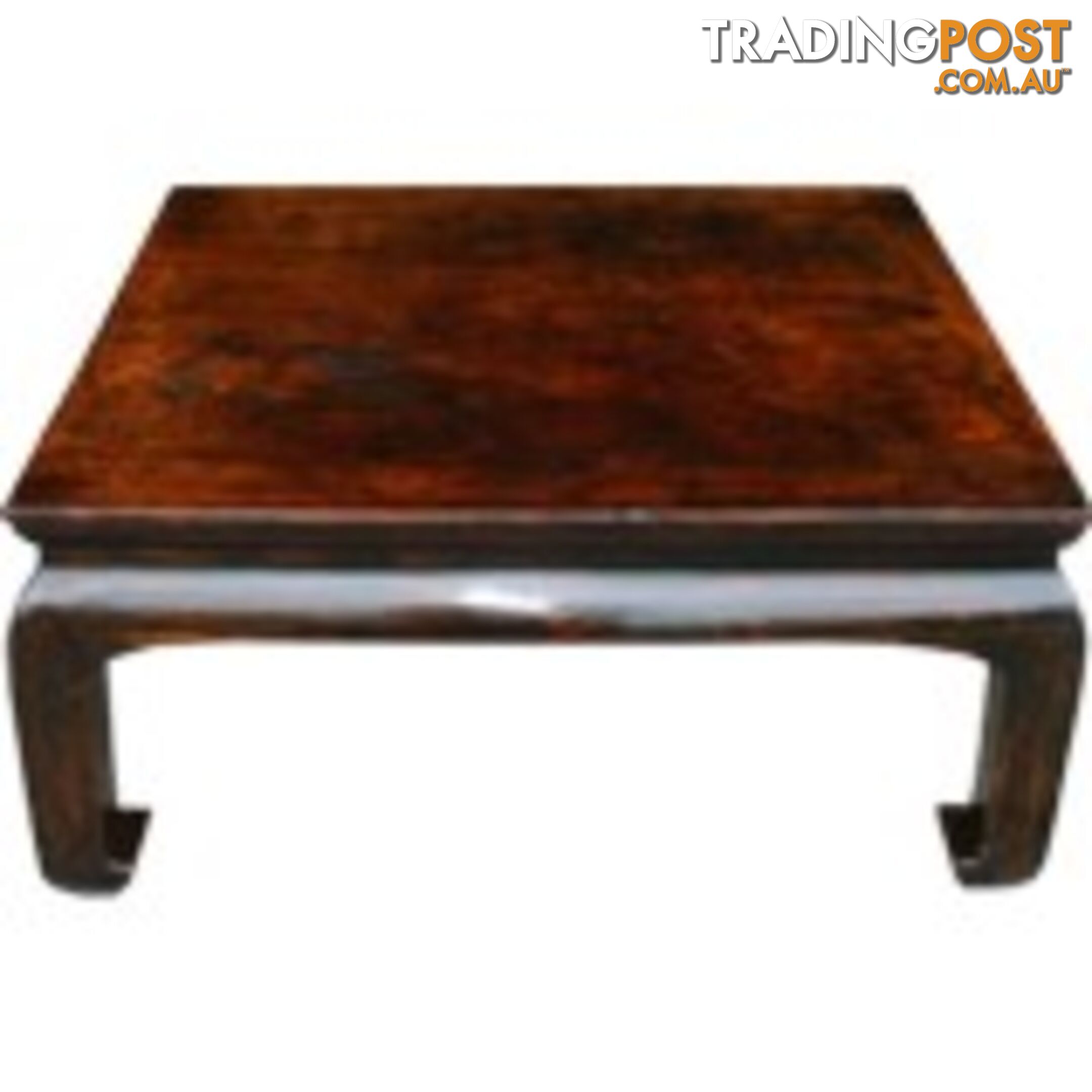 Chinese Brown Coffee Kang Table with Curve Legs