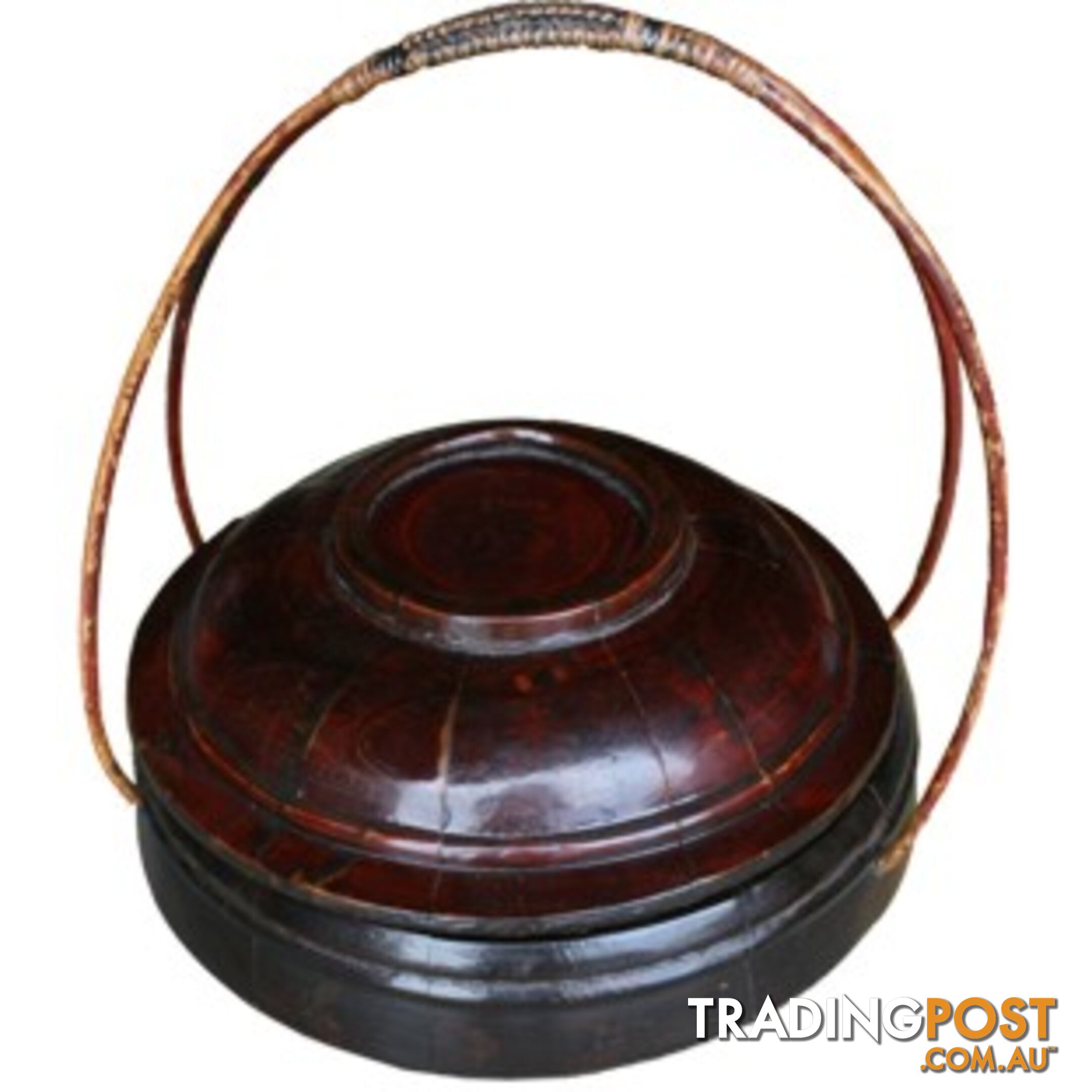 Gold Painted Wood Basket