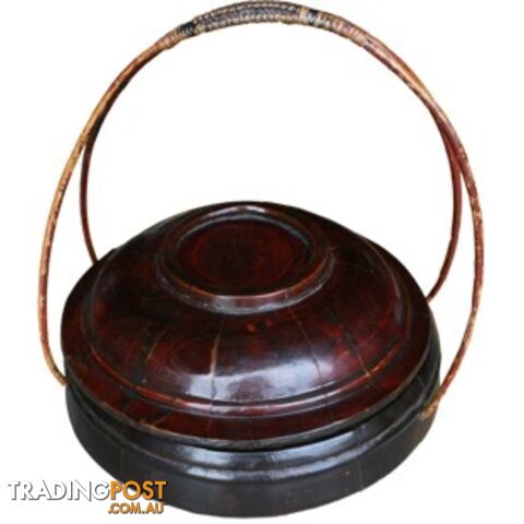 Gold Painted Wood Basket