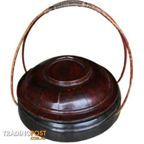 Gold Painted Wood Basket