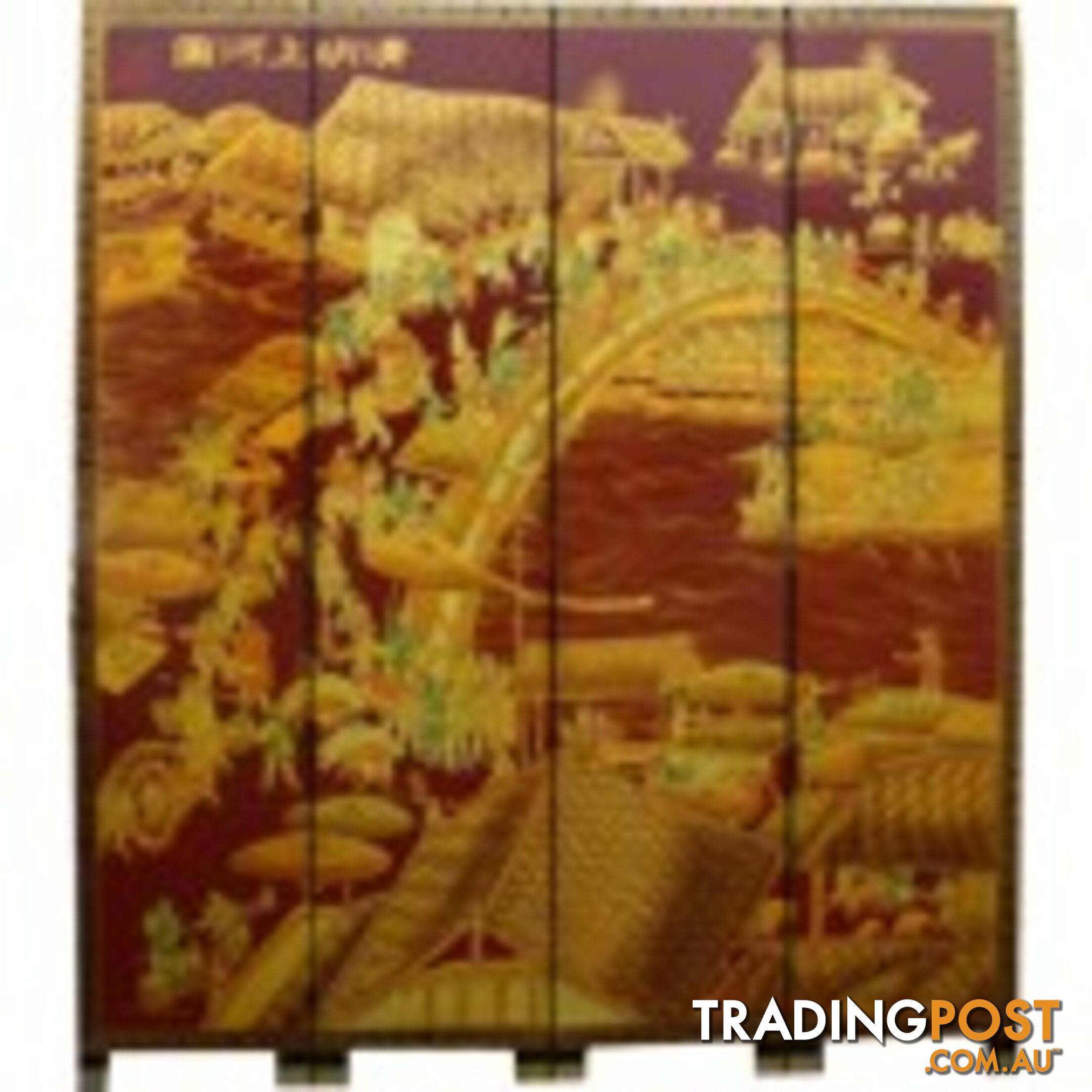 Qing Ming Festival Red Chinese Room Divider Screen