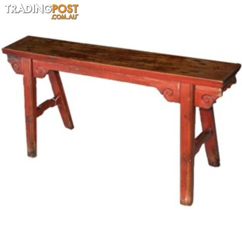 Red Chinese Martial Arts Bench