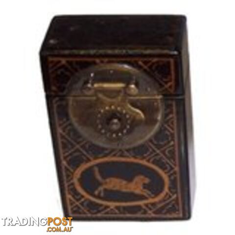 Black Oriental Painted Card Box