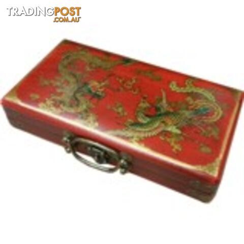 Chinese Abacus in Red Dragon & Phoenix Box