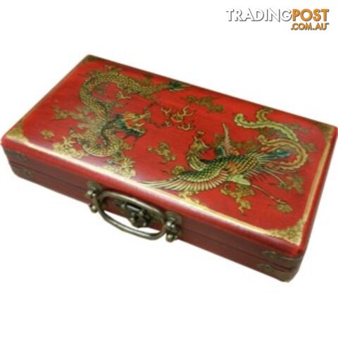 Chinese Abacus in Red Dragon & Phoenix Box - photo 2 of 2