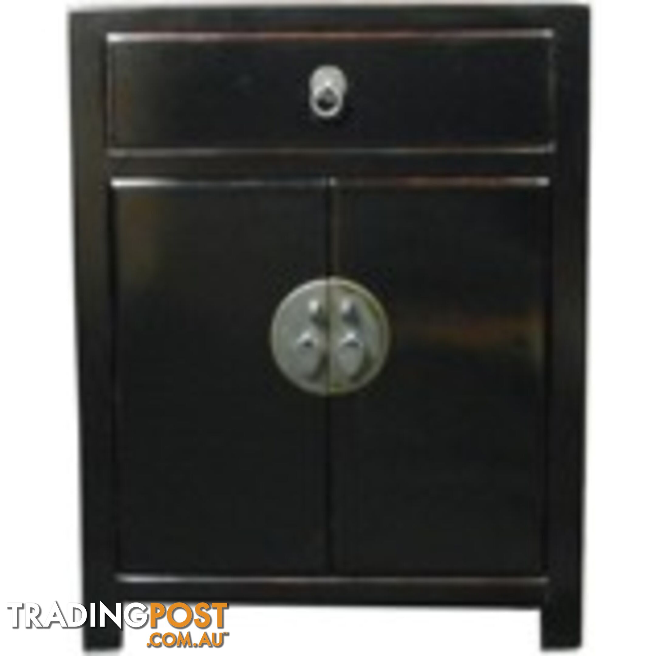 Black Lacquered Bedside Table