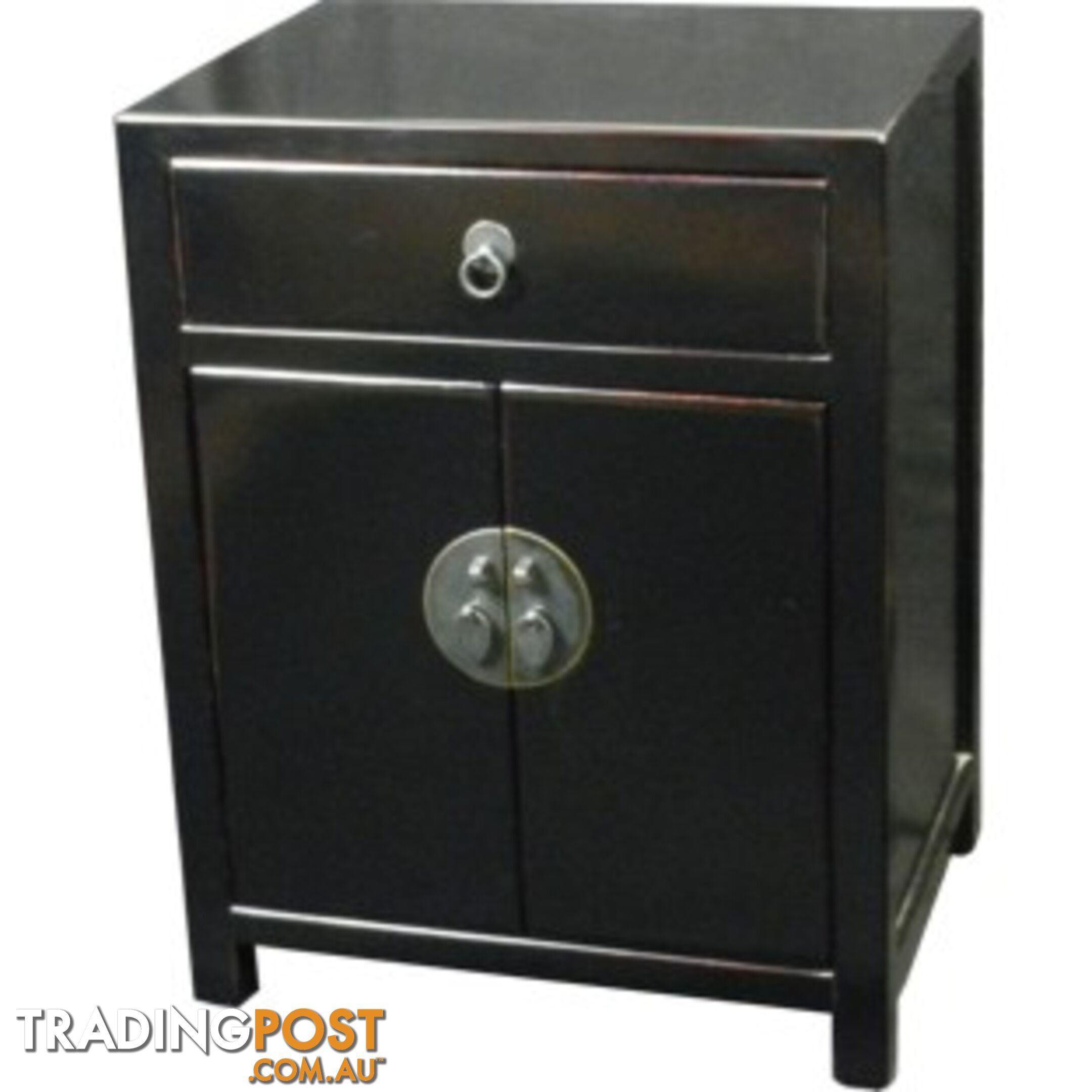 Black Lacquered Bedside Table