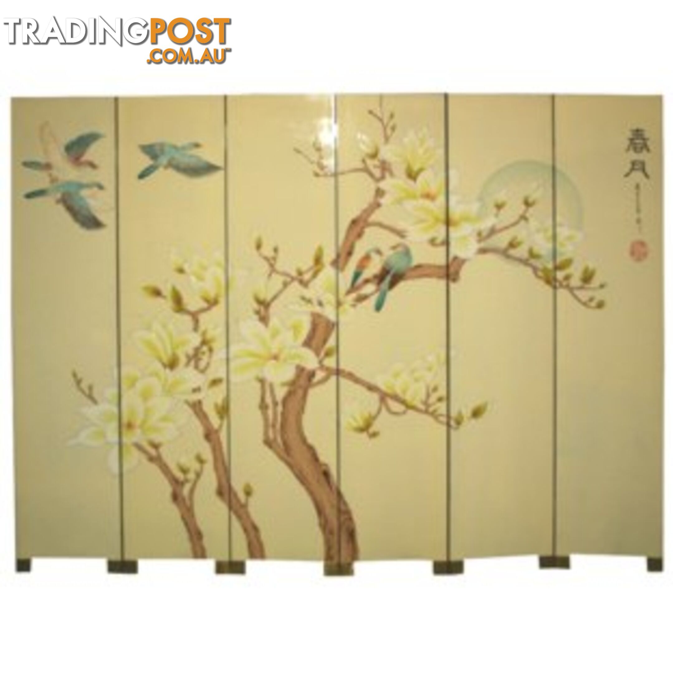 6-Panel Chinese Fold Up Screen - Spring Moon