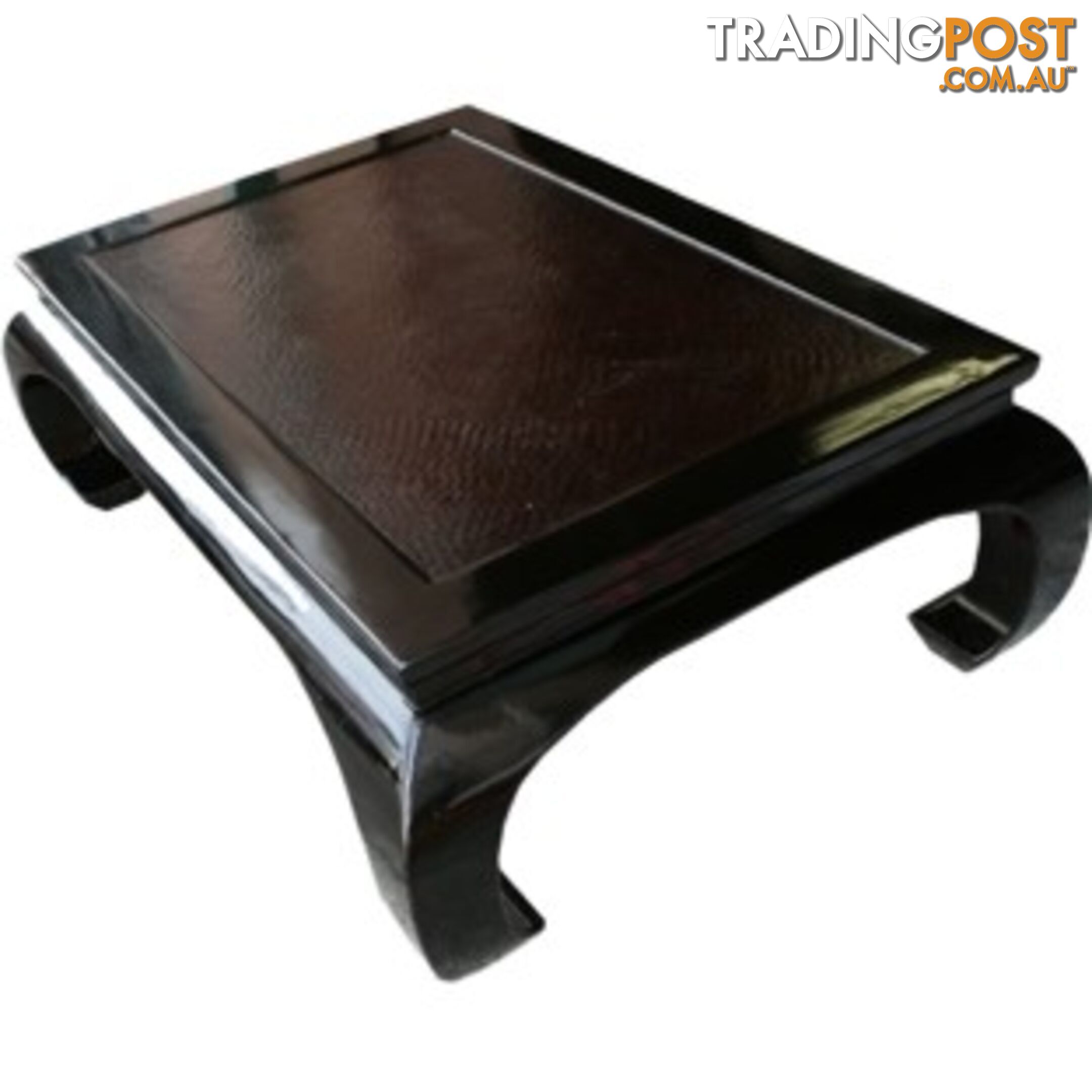 Oriental Black Rattan Chinese Opium Table