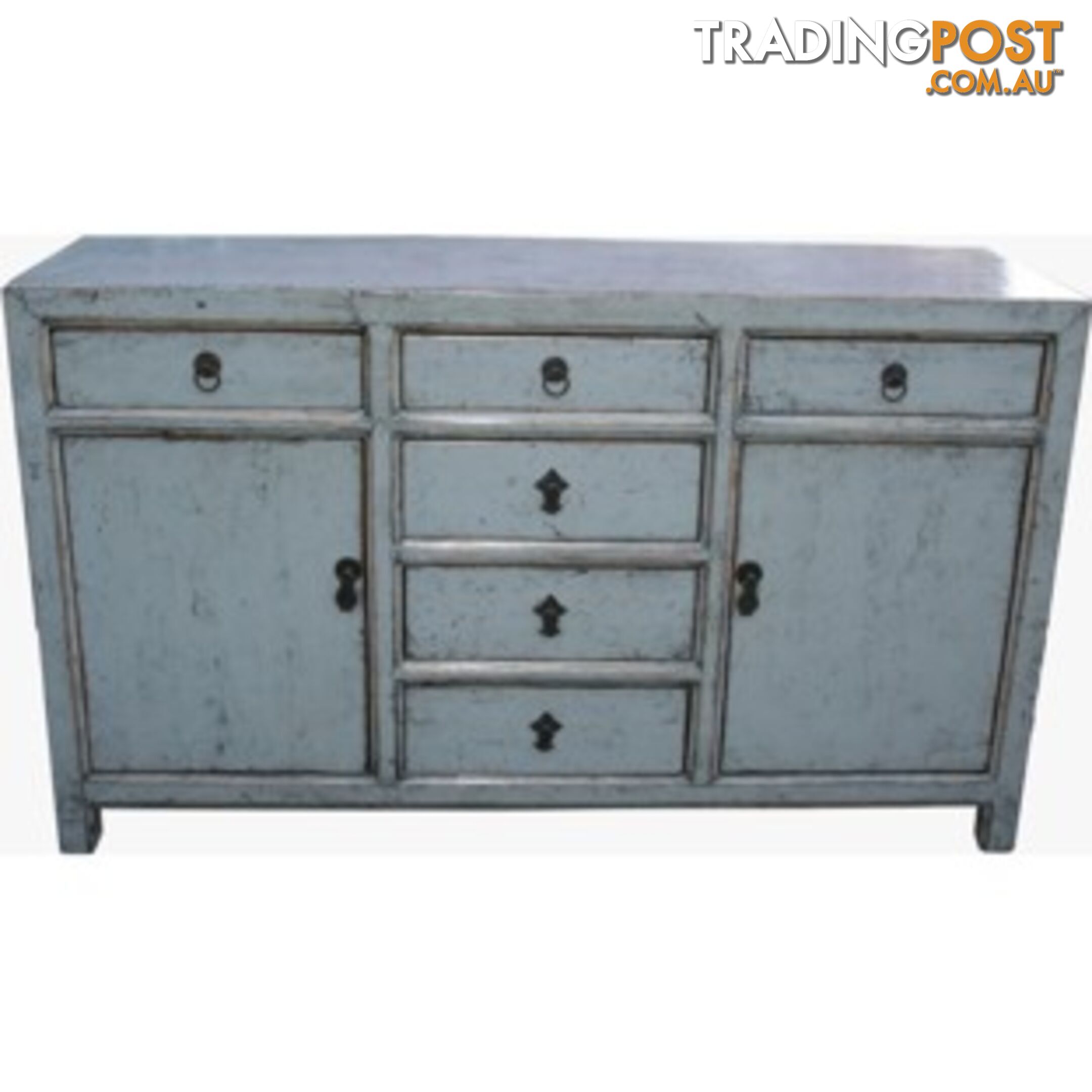 Original Chinese Grey Painted Sideboard Buffet