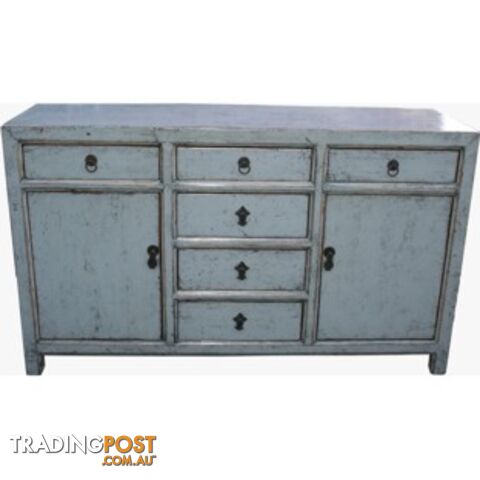 Original Chinese Grey Painted Sideboard Buffet