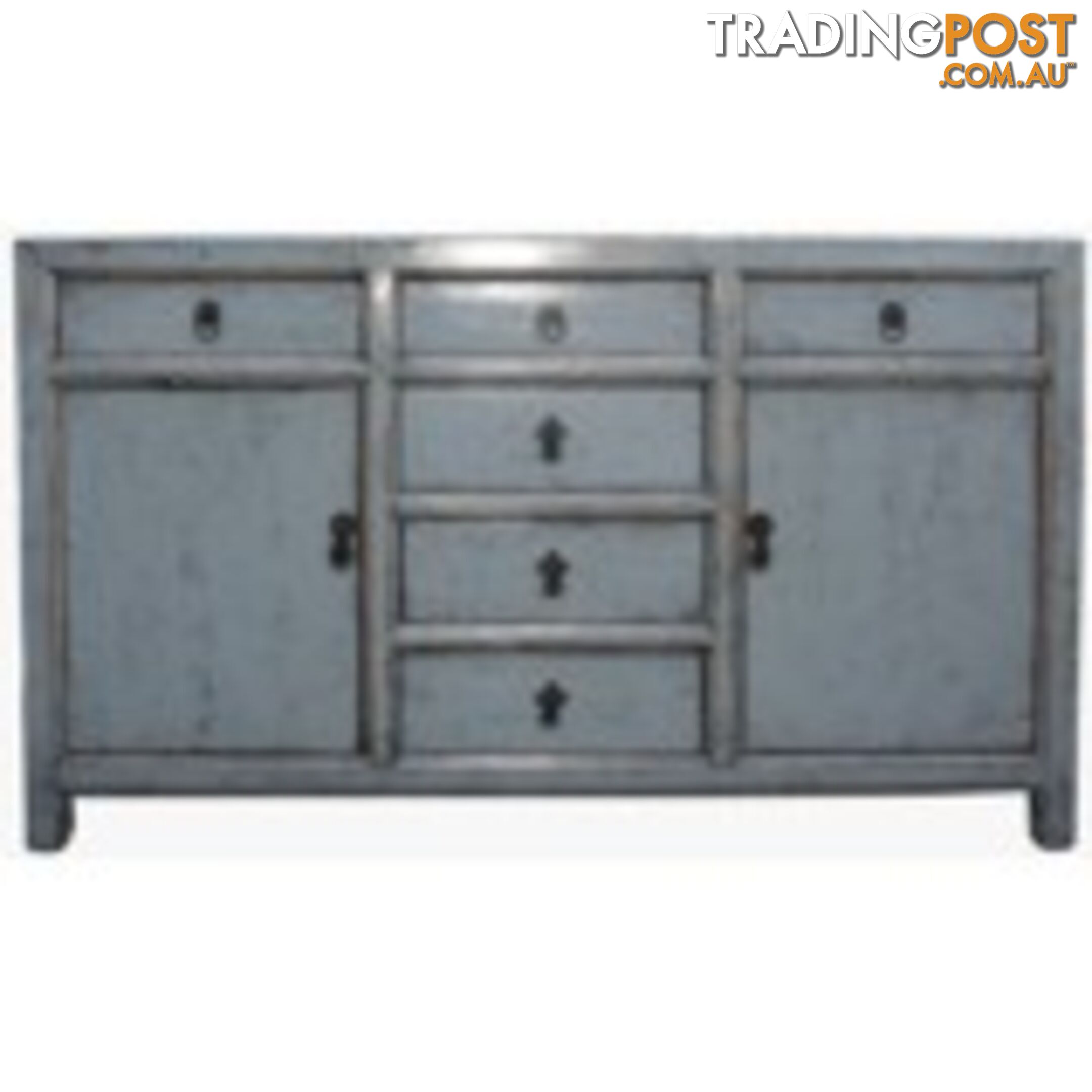 Original Chinese Grey Painted Sideboard Buffet