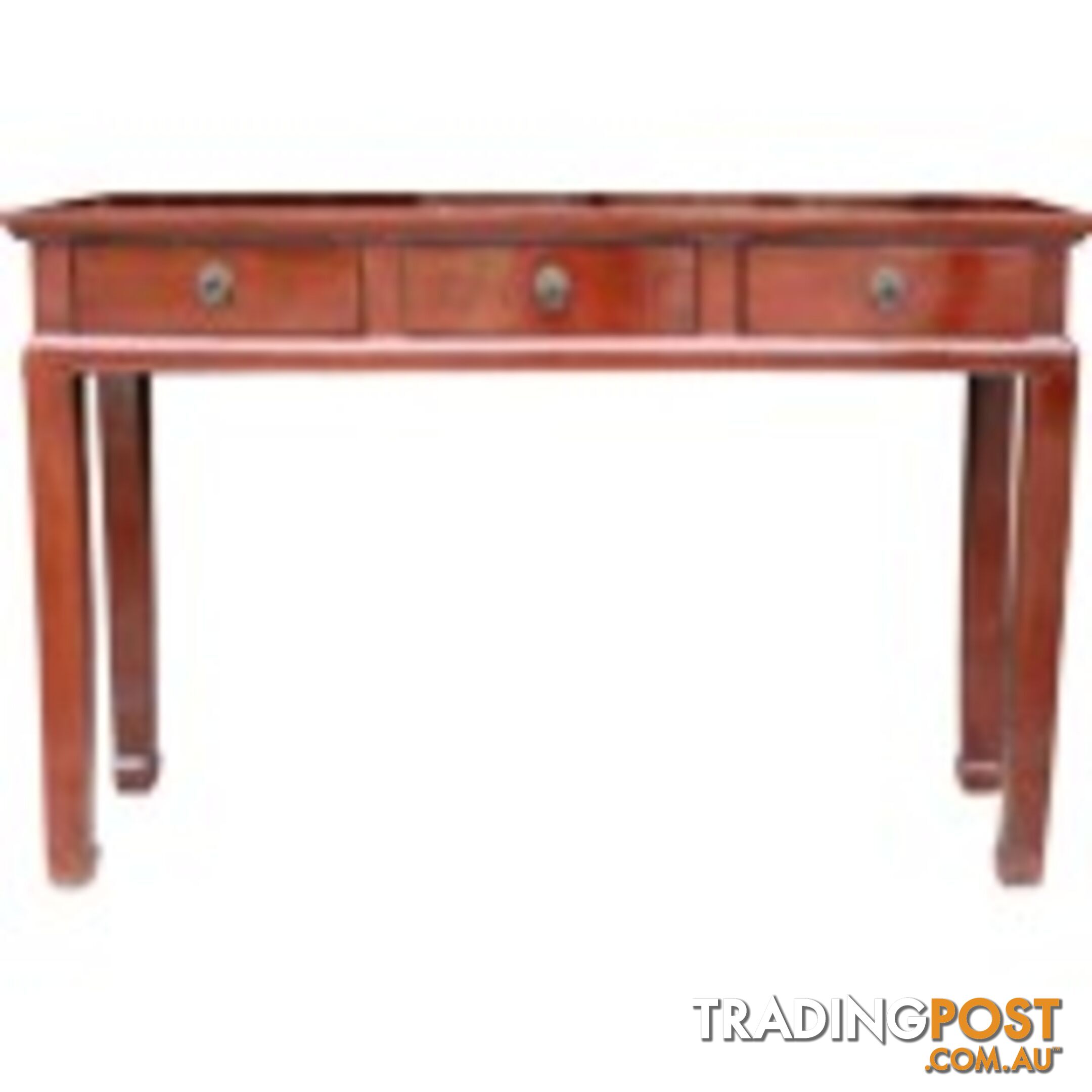 Chinese Original Maroon 3-Drawer Hallway Table