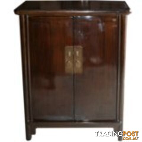 Ming Style Brown Chinese Tapered Storage Cabinet