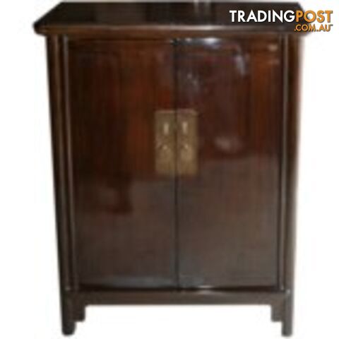 Ming Style Brown Chinese Tapered Storage Cabinet