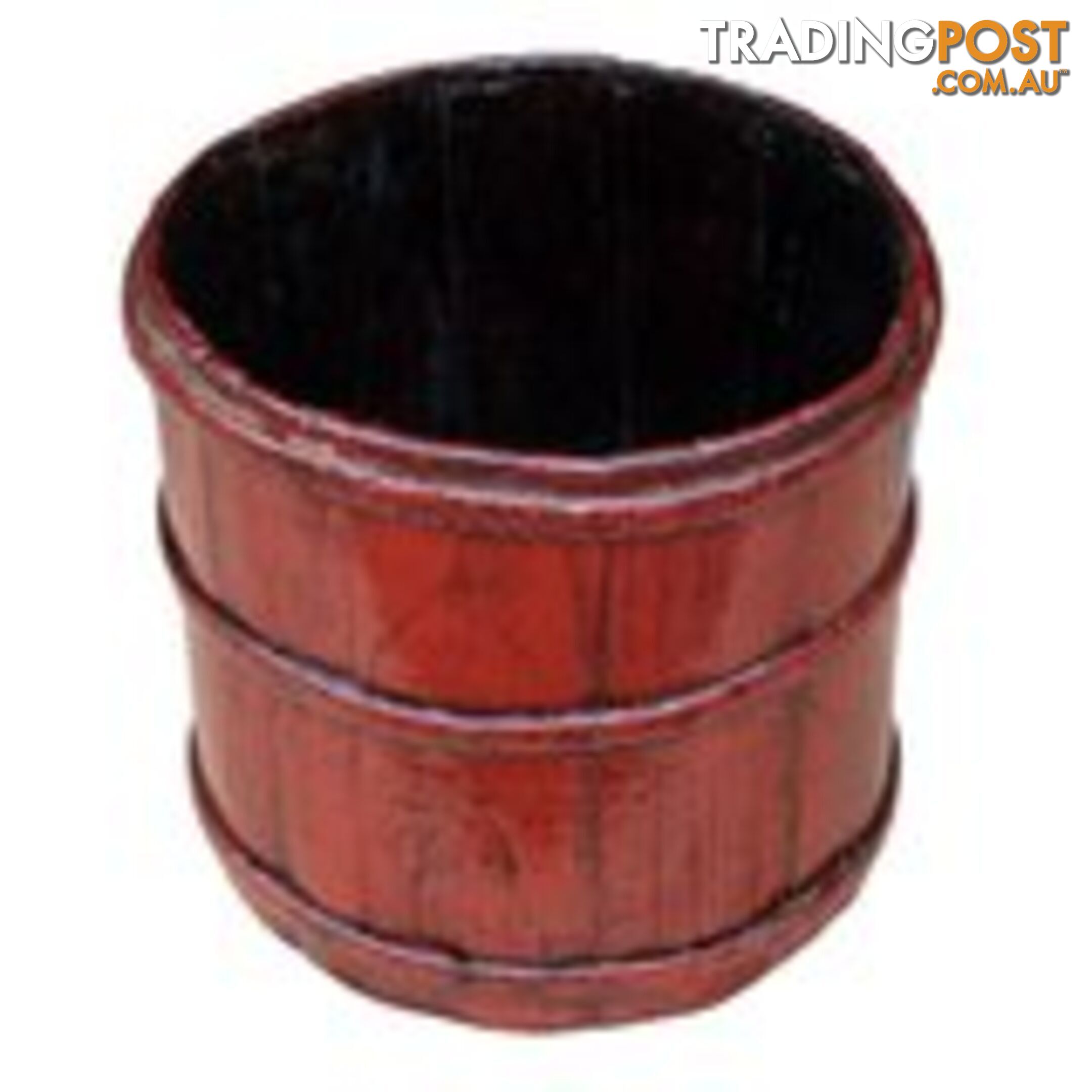 Antique Chinese Red Rice Bucket