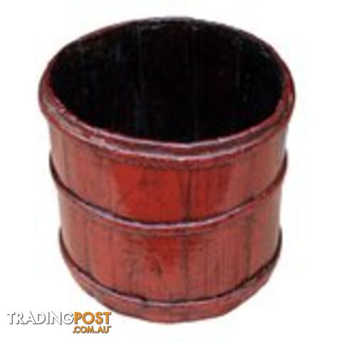 Antique Chinese Red Rice Bucket