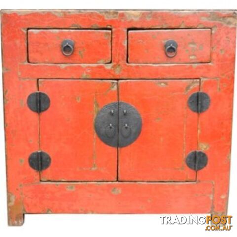 Original Red Shanxi Chinese Antique Cabinet